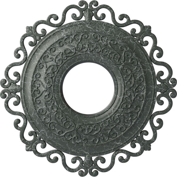 Ekena Millwork Orrington Medallion (Canopies up to 6 1/4"), 22"OD x 6 1/4"ID x 1 3/4"P, Athenian Green Crackle CM22ORAGC - main